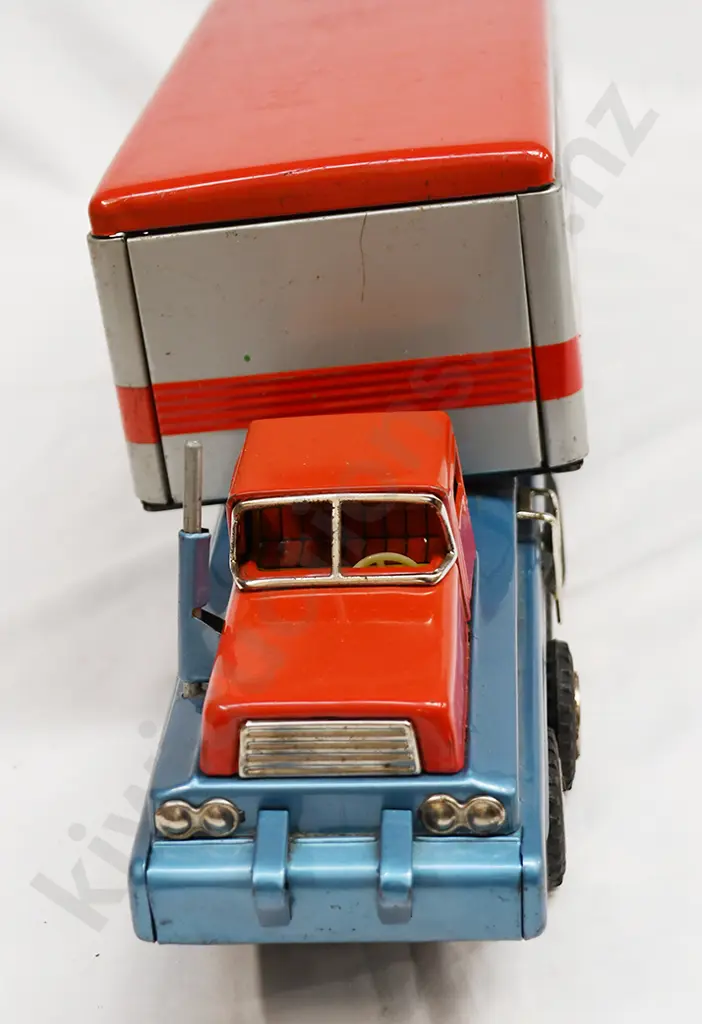PRESSED TIN TURNPIKE LIVESTOCK TRUCK & TRAILER IN BOX Image 1++
