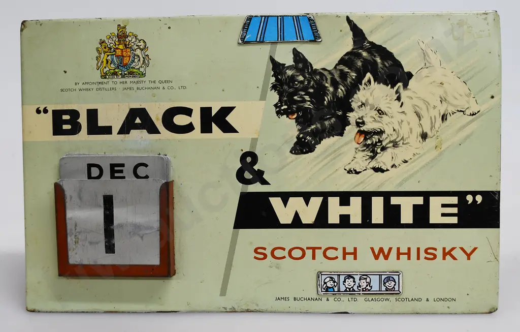 BLACK & WHITE WHISKY PERPETUAL CALENDAR Image 1++