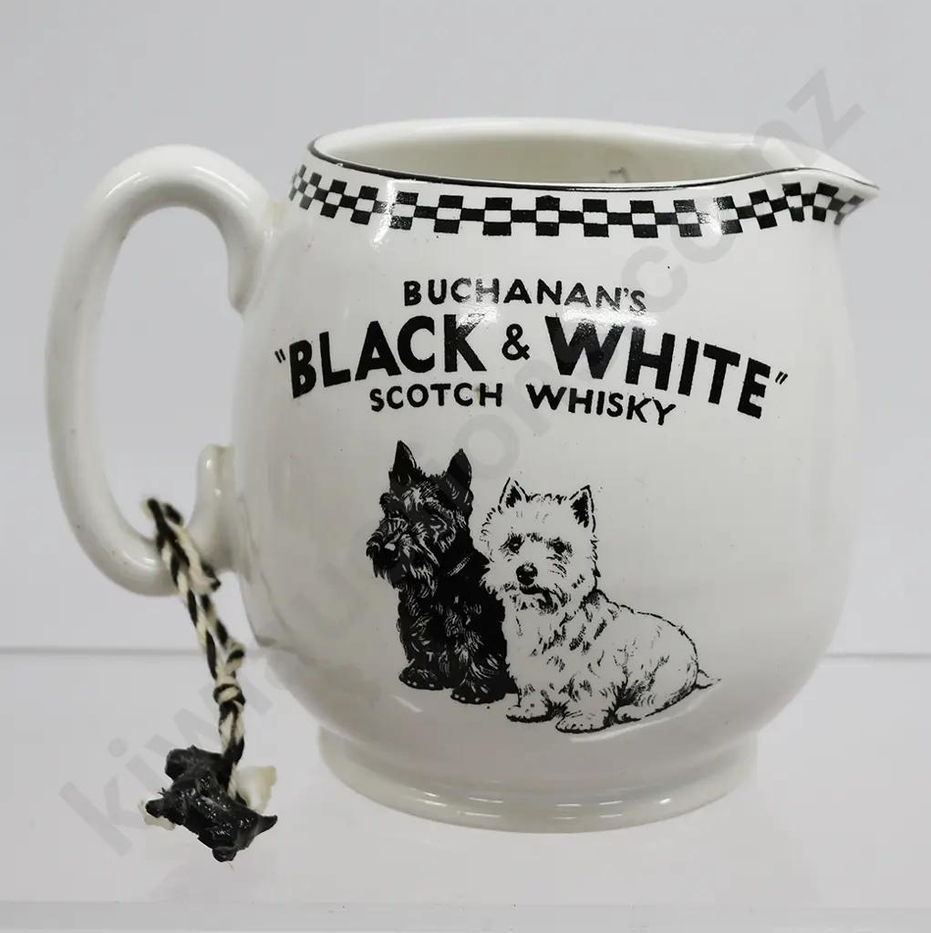BUCHANAN’S BLACK & WHITE WHISKY ADVERTISING WATER JUG Image 1++