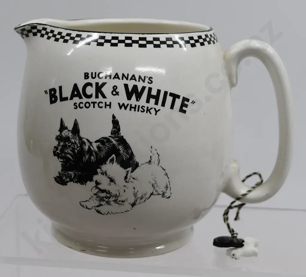 BUCHANAN’S BLACK & WHITE WHISKY ADVERTISING WATER JUG Image 1++