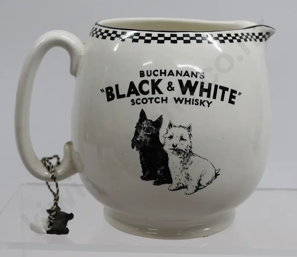 BUCHANAN’S BLACK & WHITE WHISKY ADVERTISING WATER JUG Image 1++