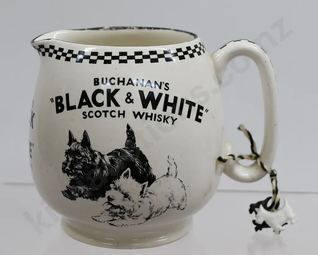 BUCHANAN’S BLACK & WHITE WHISKY ADVERTISING WATER JUG Image 1++