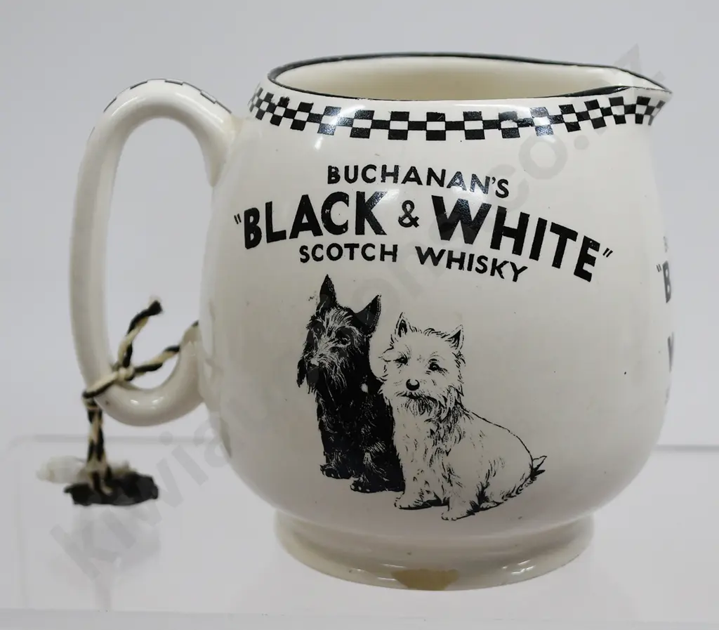 BUCHANAN’S BLACK & WHITE WHISKY ADVERTISING WATER JUG Image 1++