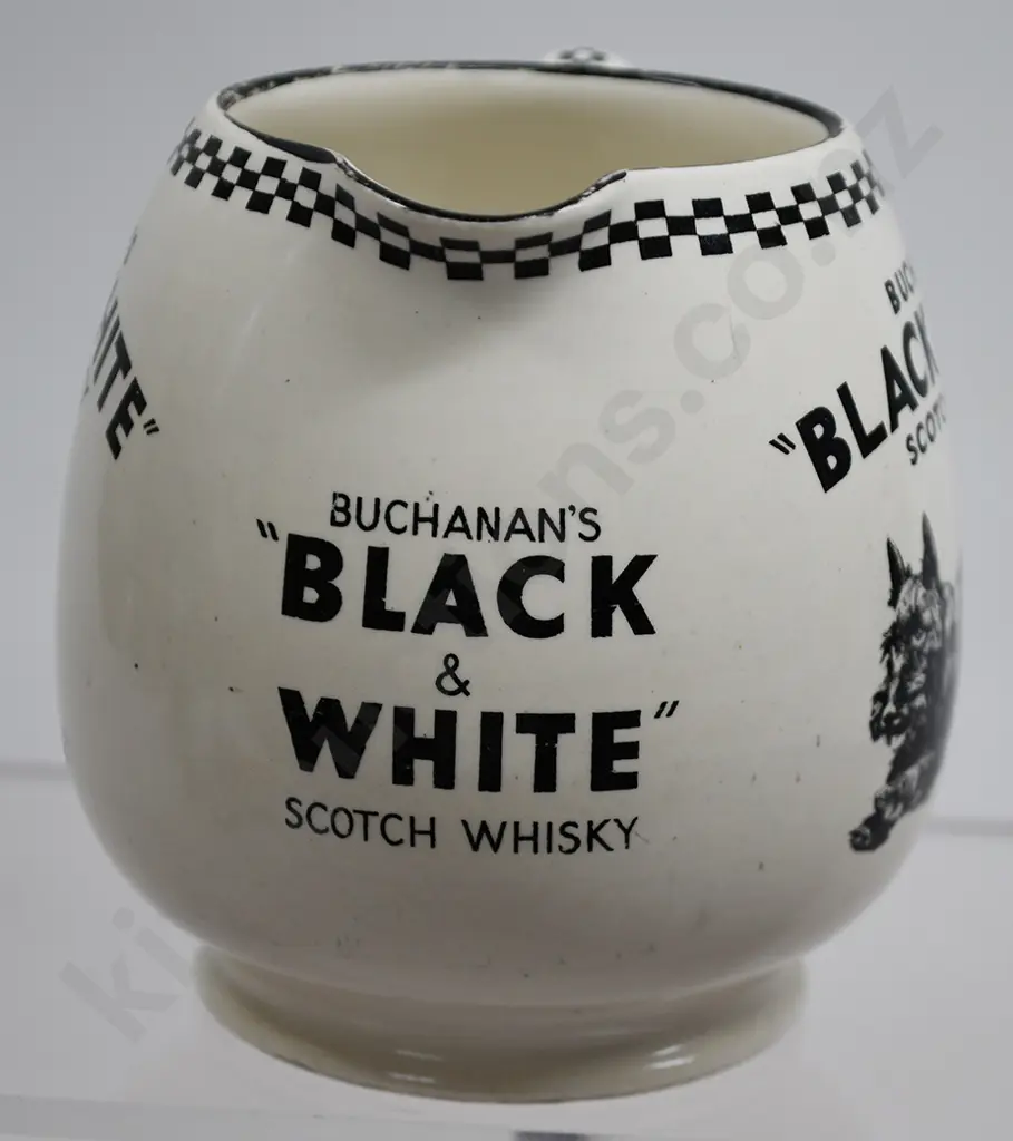 BUCHANAN’S BLACK & WHITE WHISKY ADVERTISING WATER JUG Image 1++