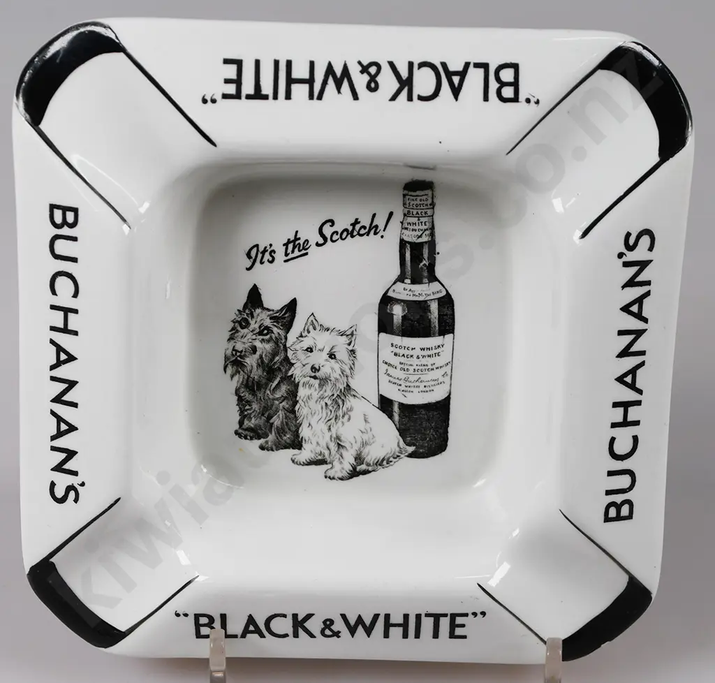 BUCHANAN'S BLACK & WHITE WHISKY ADVERTISING ASHTRAY Image 1++