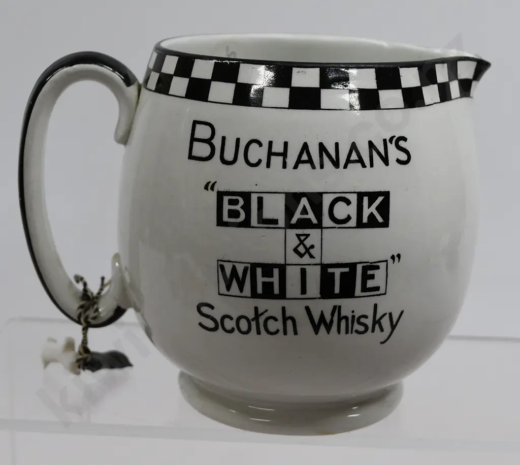 BUCHANAN’S BLACK & WHITE WHISKY ADVERTISING WATER JUG Image 1++