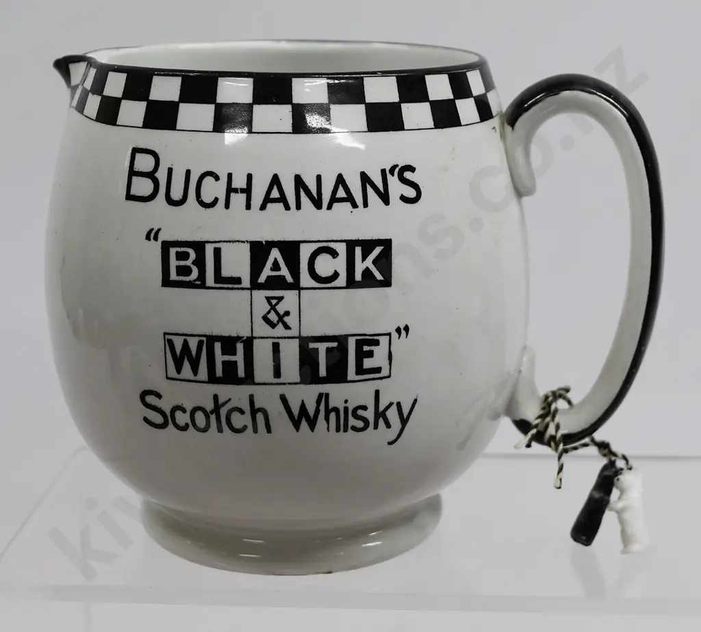 BUCHANAN’S BLACK & WHITE WHISKY ADVERTISING WATER JUG Image 1++