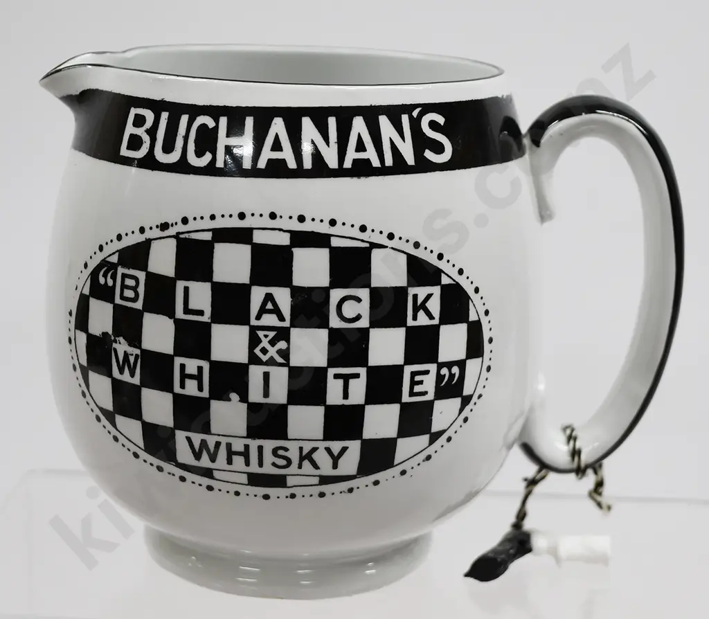 BUCHANAN’S BLACK & WHITE WHISKY ADVERTISING WATER JUG Image 1++