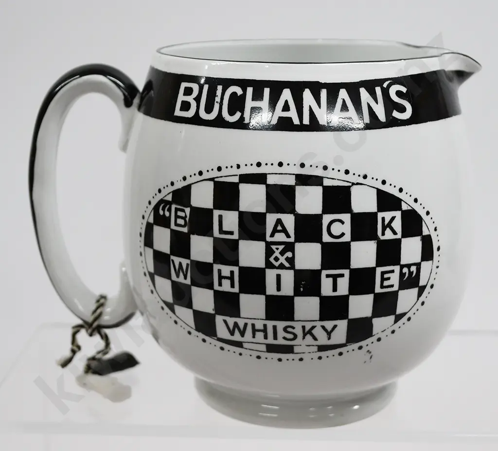 BUCHANAN’S BLACK & WHITE WHISKY ADVERTISING WATER JUG Image 1++