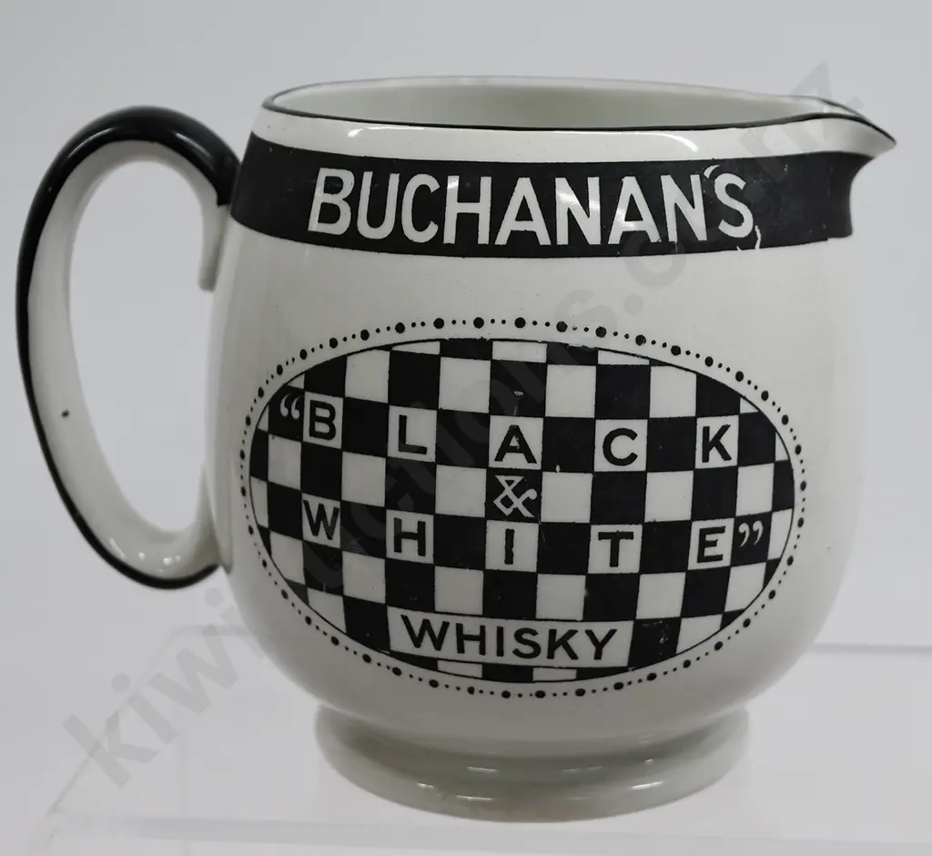 BUCHANAN’S BLACK & WHITE WHISKY ADVERTISING WATER JUG Image 1++