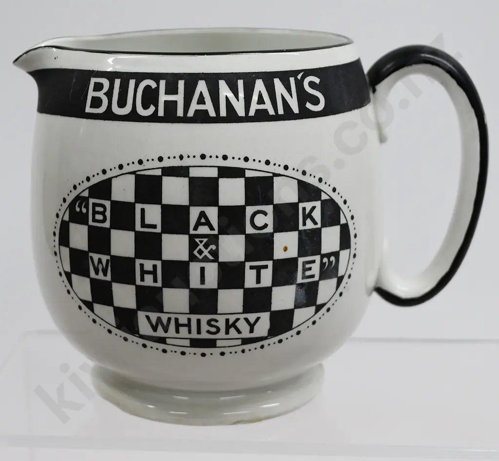 BUCHANAN’S BLACK & WHITE WHISKY ADVERTISING WATER JUG Image 1++