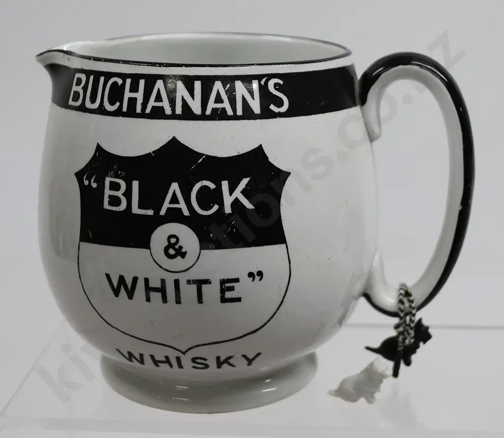 BUCHANAN’S BLACK & WHITE WHISKY ADVERTISING WATER JUG Image 1++