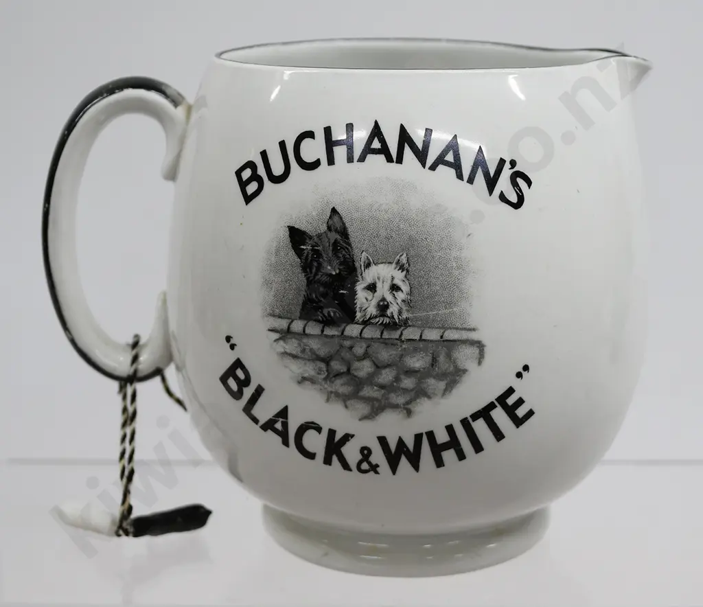 BUCHANAN’S BLACK & WHITE WHISKY ADVERTISING WATER JUG Image 1++