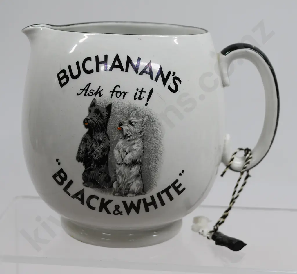 BUCHANAN’S BLACK & WHITE WHISKY ADVERTISING WATER JUG Image 1++