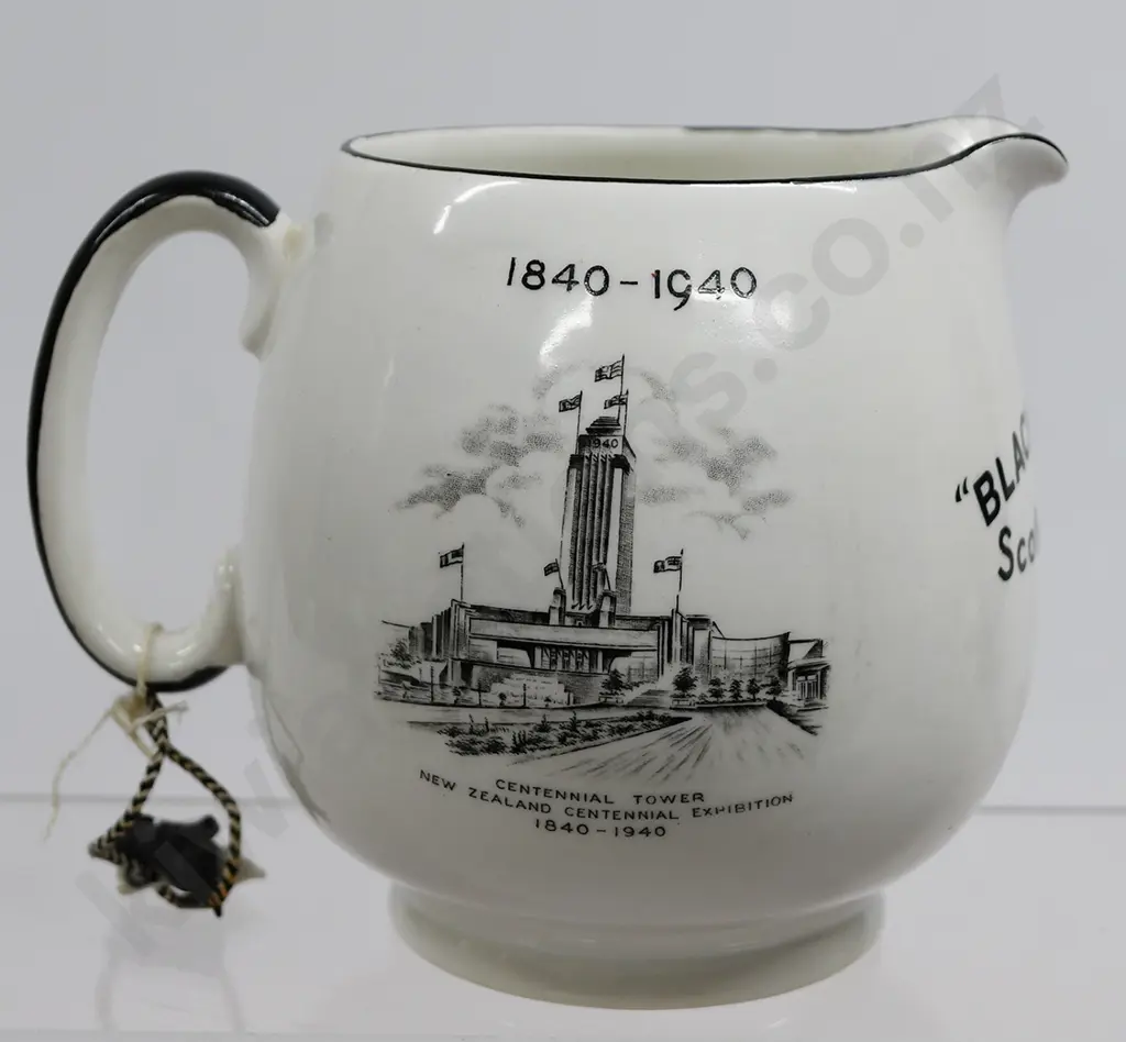 BUCHANAN’S BLACK & WHITE WHISKY NZ CENTENNIAL EXHIBITION WATER JUG Image 1++