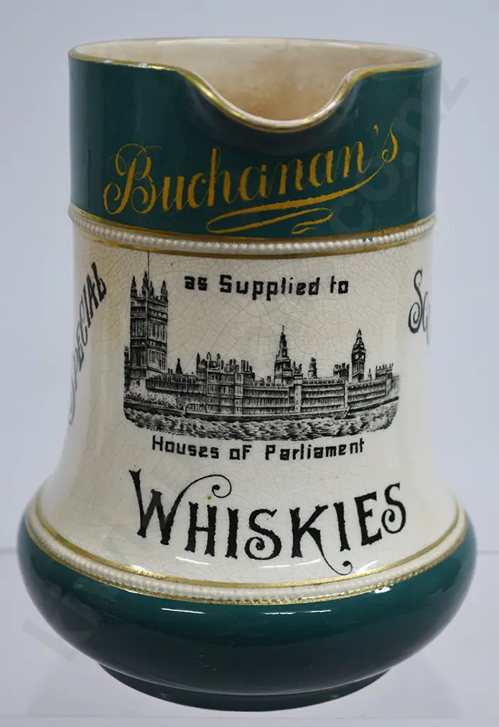 BUCHANAN’S BLACK & WHITE WHISKY ADVERTISING WATER JUG Image 1++