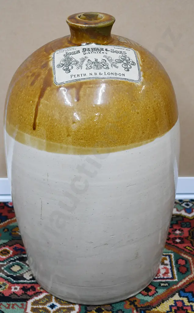 JOHN DEWAR & SONS DISTILLERS STONEWARE WHISKY JAR Image 1++