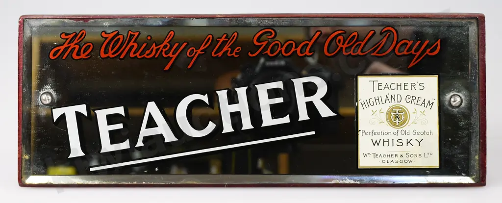TEACHER'S HIGHLAND CREAM ADVERTISING COUNTER TOP MIRROR Image 1++