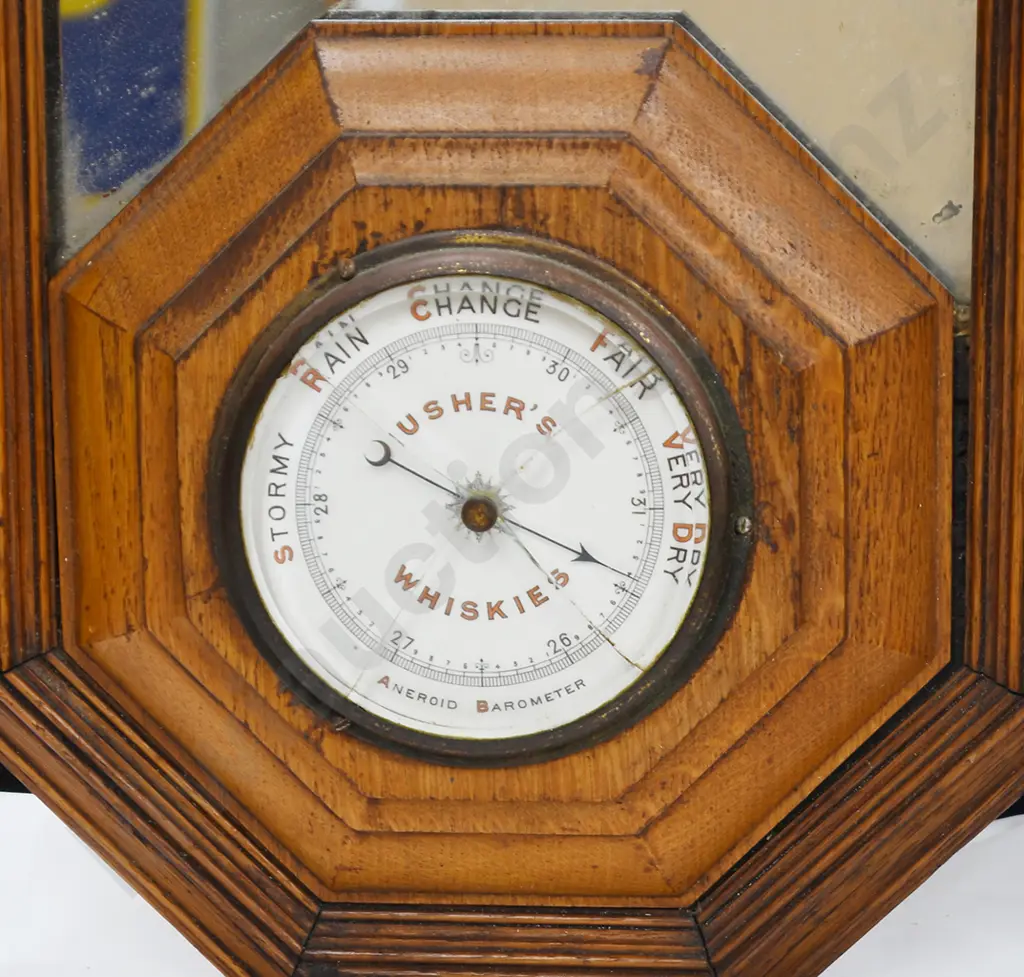 USHERS WHISKY ADVERTISING BAROMETER MIRROR Image 1++