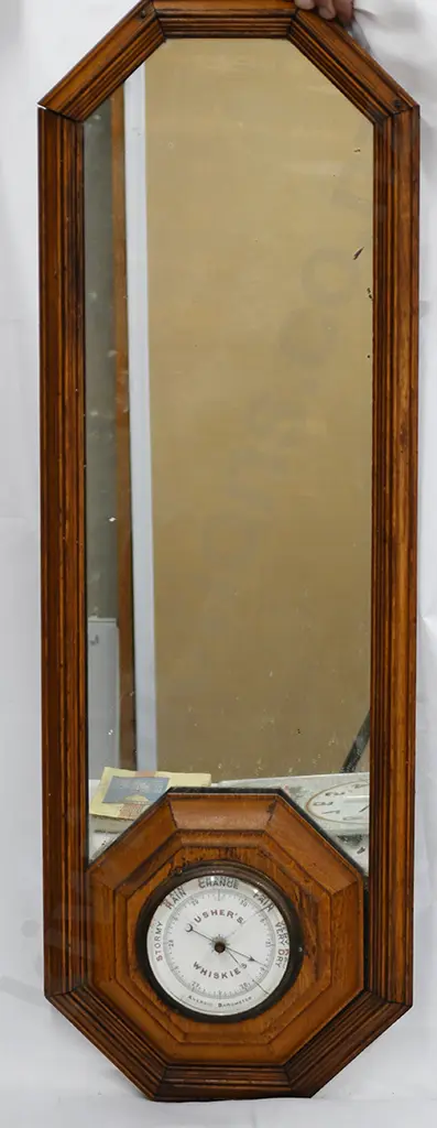USHERS WHISKY ADVERTISING BAROMETER MIRROR Image 1++
