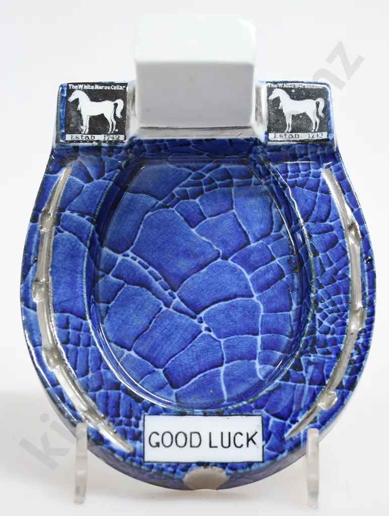 WHITE HORSE WHISKY ADVERTISING ASHTRAY/VESTA HOLDER Image 1++