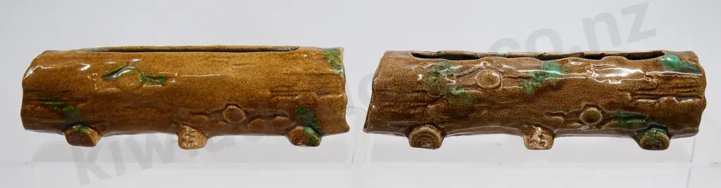 O C STEPHENS DUNEDIN LOG TROUGH VASES Image 1++