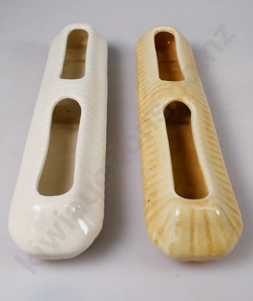 CROWN LYNN DOUBLE HOLE TROUGH VASES Image 1++