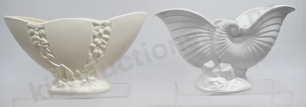 CROWN LYNN WHITE POTTERY MANTLE VASES Image 1++