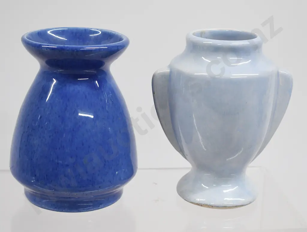 CROWN LYNN BLUE GLAZED MINI VASES Image 1++