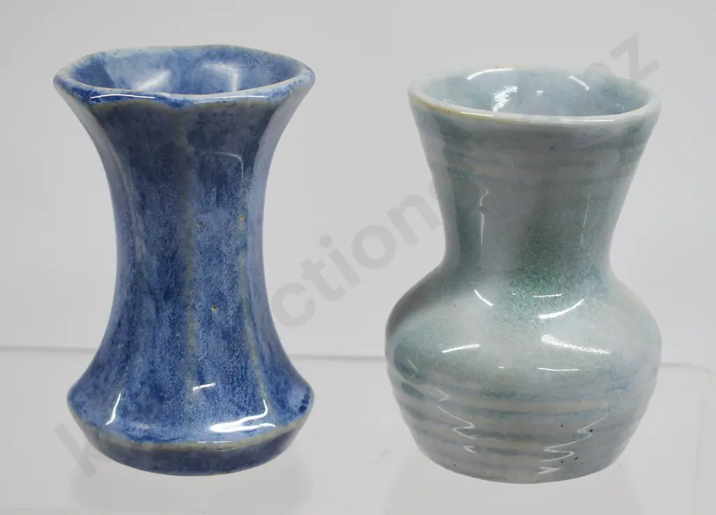 CROWN LYNN BLUE GLAZED MINI VASES Image 1++