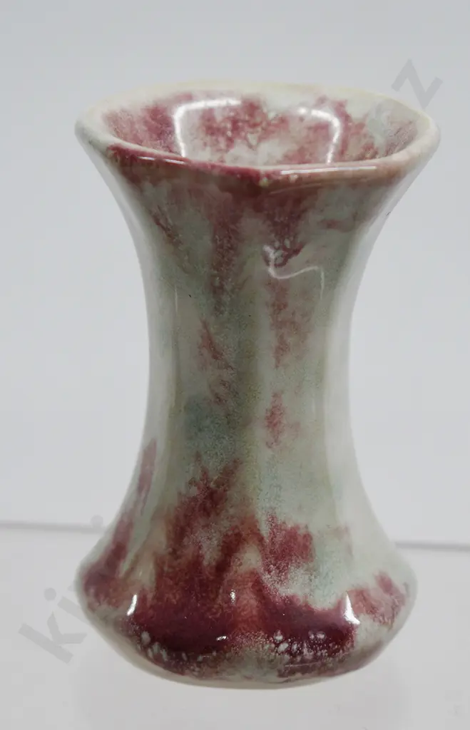 CROWN LYNN PLUM PINK GLAZE MINI VASES Image 1++