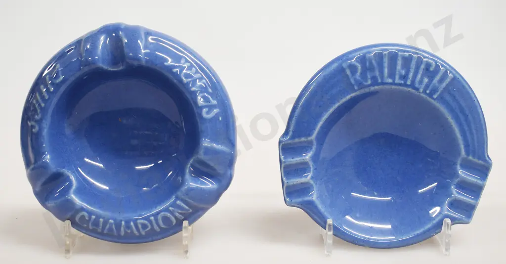 CROWN LYNN ASHTRAYS, CHAMPION SPARK PLUGS, RALEIGH Image 1++