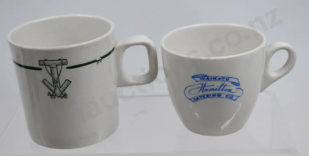 CROWN LYNN MONOGRAMMED CUPS & SAUCERS Image 1++