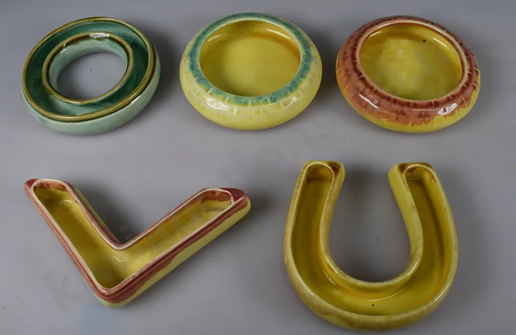 CROWN LYNN ASSORTED TROUGH VASES Image 1++
