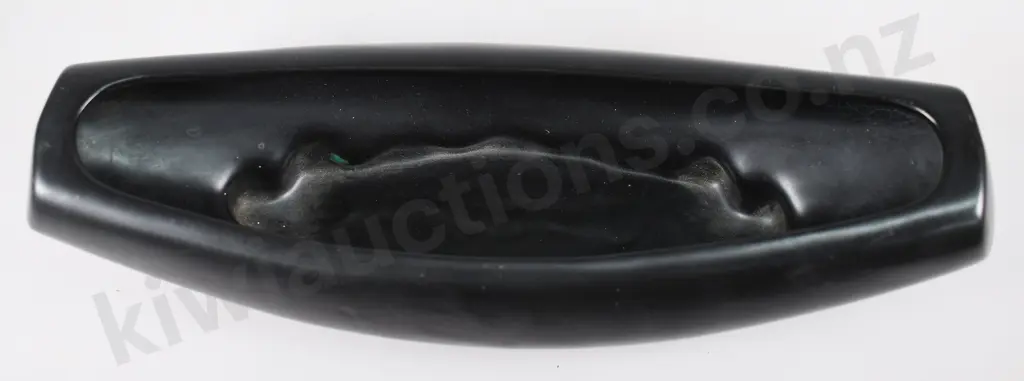 CROWN LYNN TROUGH VASE, BLACK Image 1++