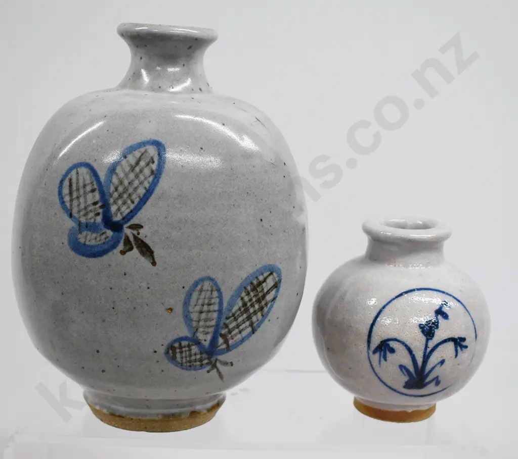 PAUL FISHER JAPANESE INSPIRED NZ POTTERY VASES Image 1++