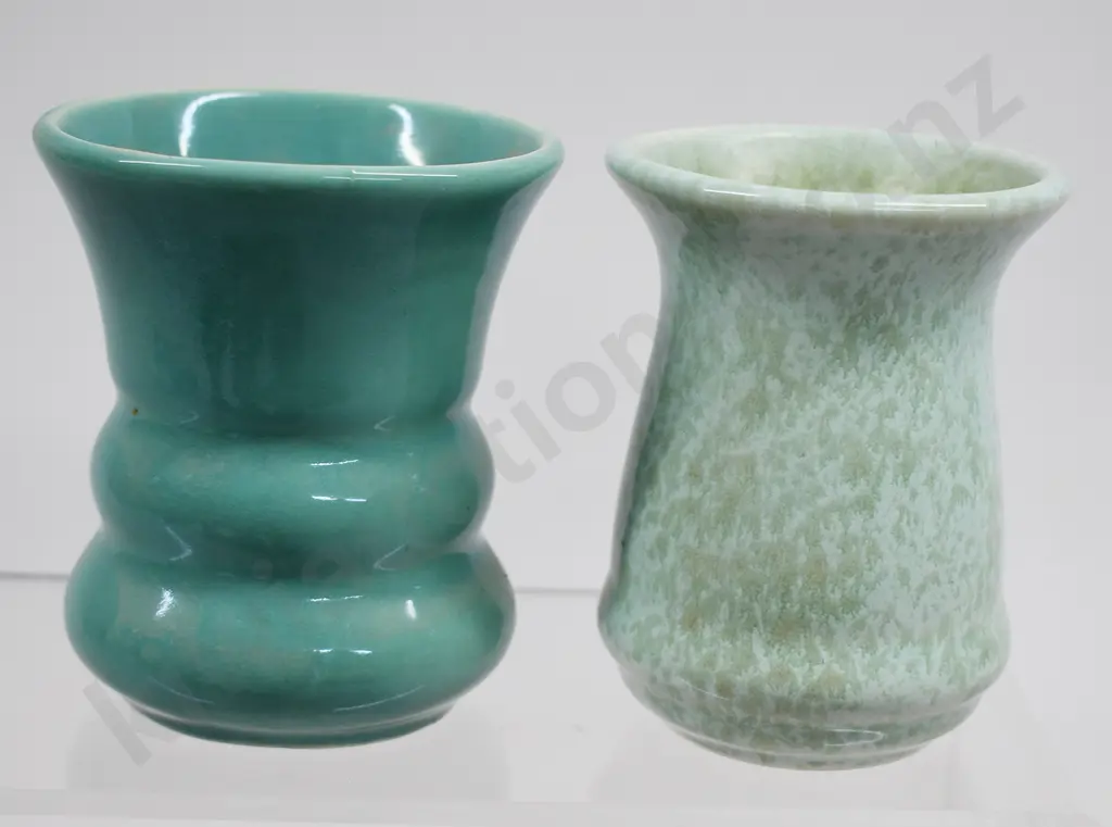 CROWN LYNN BLUE GLAZED MINI VASES Image 1++