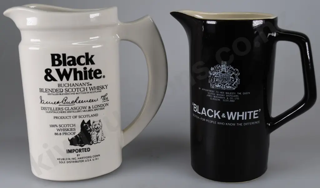 BLACK & WHITE WHISKY WATER JUGS Image 1++