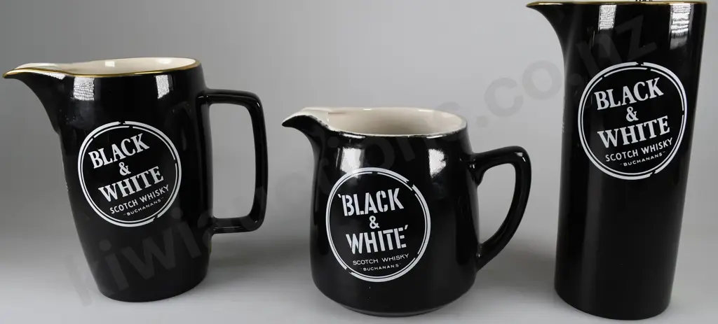 BLACK & WHITE WHISKY WATER JUGS Image 1++