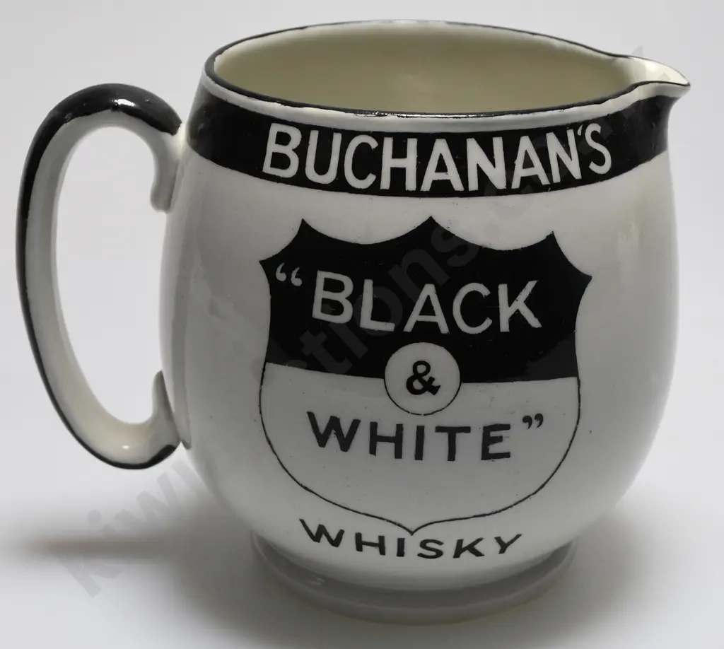 BUCHANAN'S BLACK & WHITE WHISKY WATER JUG Image 1++
