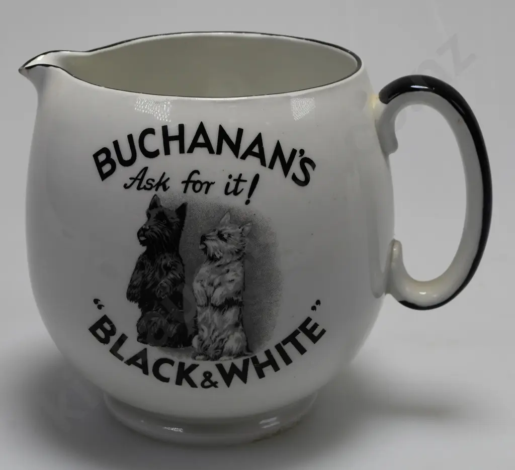 BUCHANAN'S BLACK & WHITE WHISKY WATER JUG Image 1++