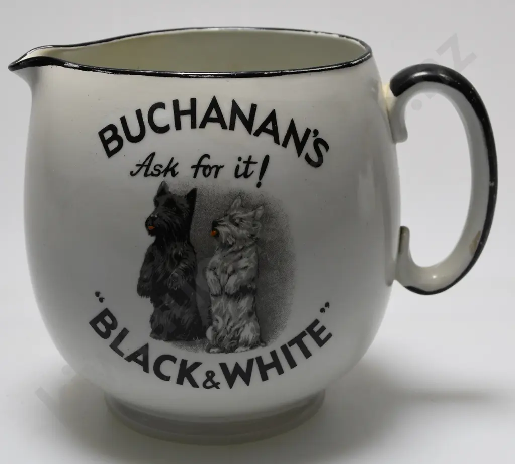 BUCHANAN'S BLACK & WHITE WHISKY WATER JUG Image 1++
