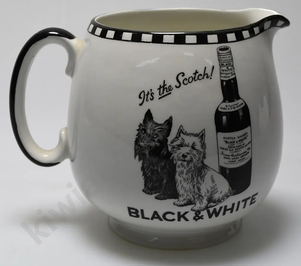 BLACK & WHITE WHISKY WATER JUG Image 1++