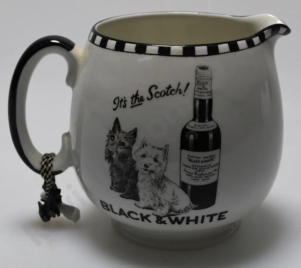 BLACK & WHITE WHISKY WATER JUG Image 1++