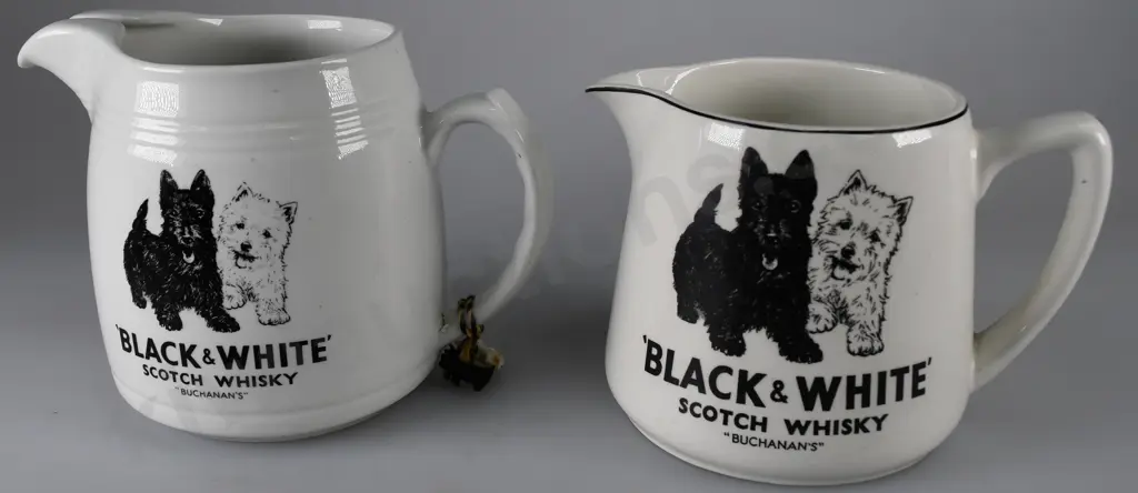 BUCHANAN'S BLACK & WHITE WHISKY WATER JUGS Image 1++