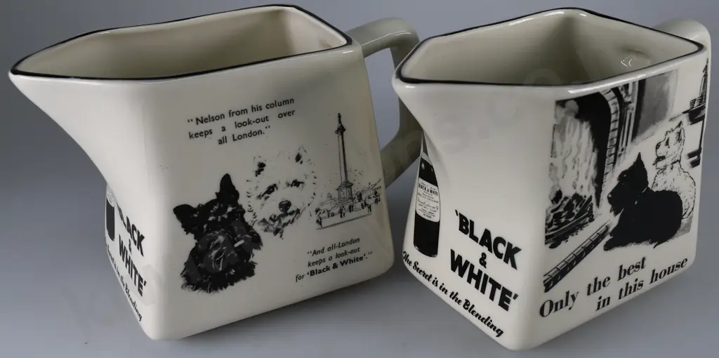 BLACK & WHITE WHISKY WATER JUGS SET OF 8 Image 1++
