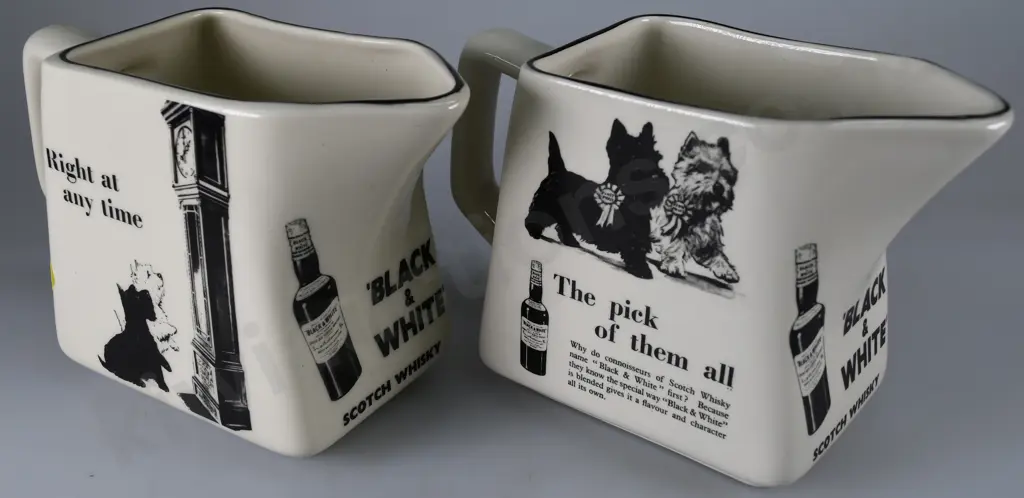 BLACK & WHITE WHISKY WATER JUGS SET OF 8 Image 1++
