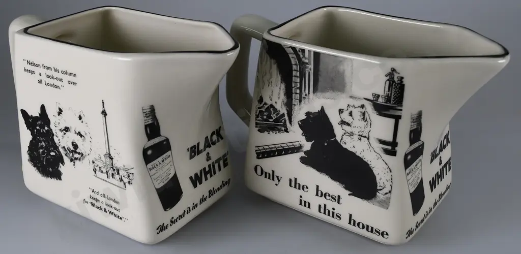 BLACK & WHITE WHISKY WATER JUGS SET OF 8 Image 1++