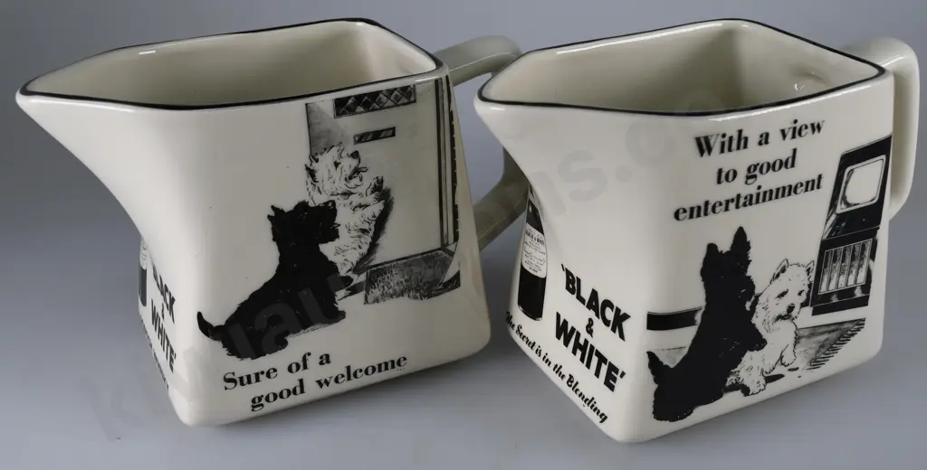 BLACK & WHITE WHISKY WATER JUGS SET OF 8 Image 1++