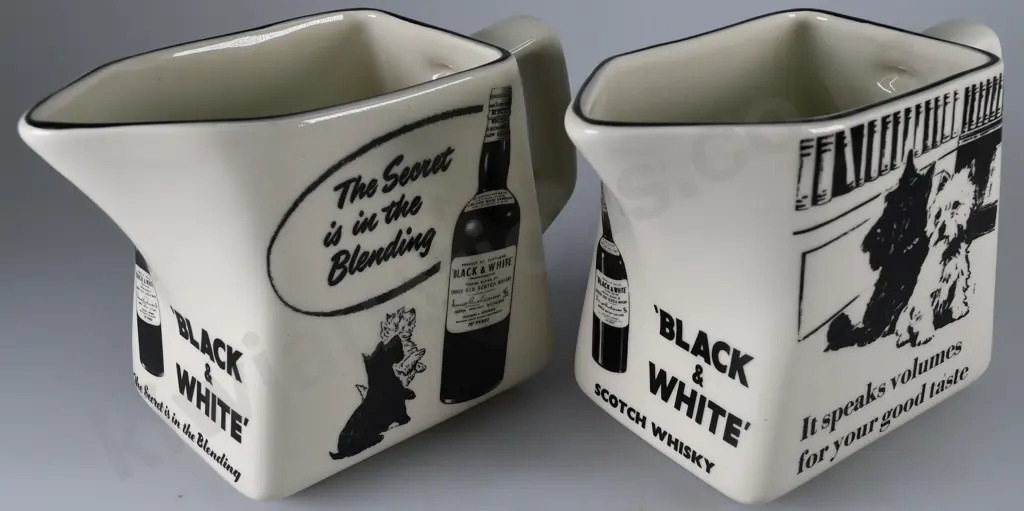 BLACK & WHITE WHISKY WATER JUGS SET OF 8 Image 1++
